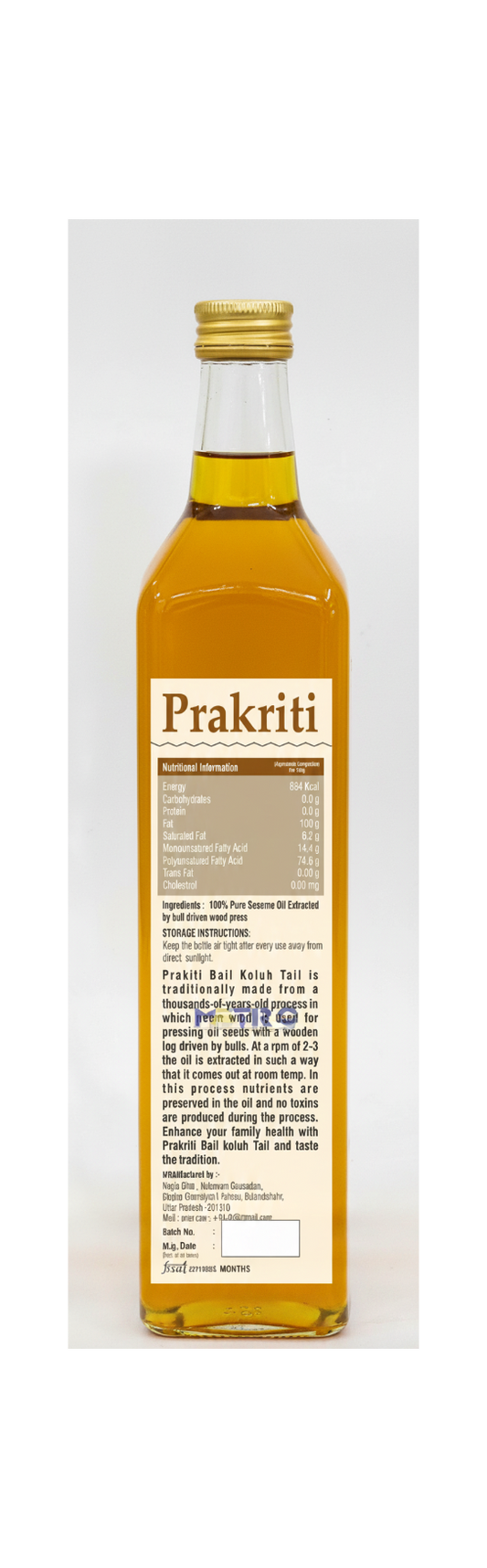 Bull Driven white sesame oil (Til Oil)- 500mL