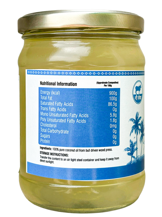 Bail koluh Coconut oil 500ml - Bull Driven cold and wood press