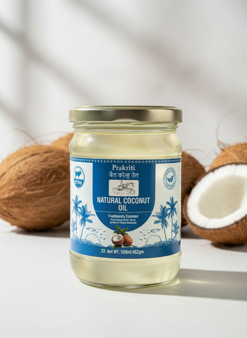 Bail koluh Coconut oil 500ml - Bull Driven cold and wood press